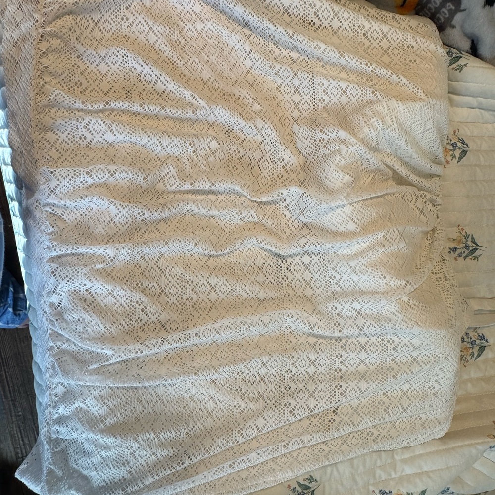 Lane Bryant Cream Pleated Swim Suit